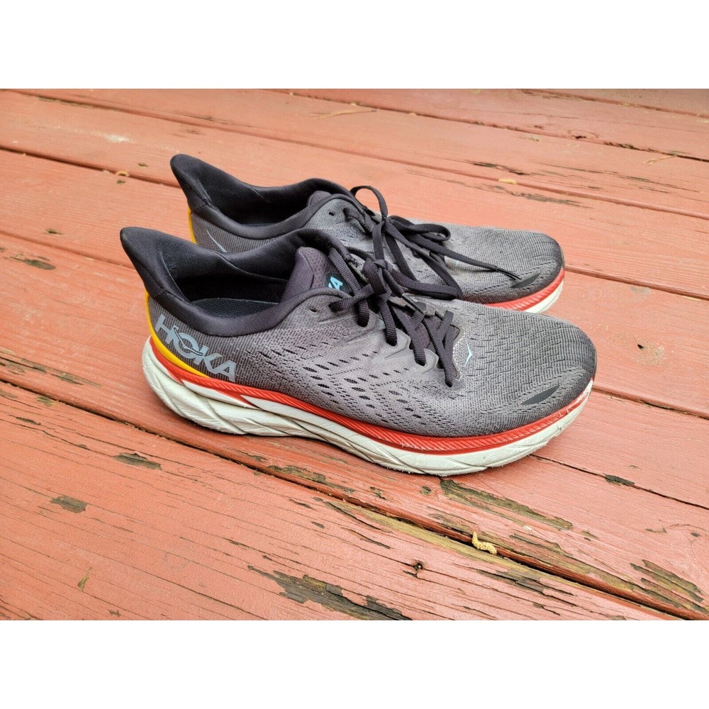 Hoka One One Clifton 8 Men’s Size 10D 1119393- Gray White Running Shoes